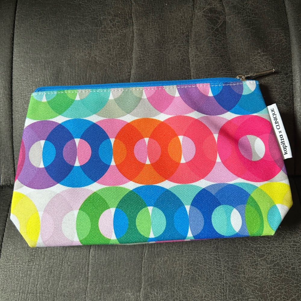 NEW Lot of 3 Kapitza x Clinique Makeup Travel Bags Pouches Colorful Geometric - Picture 5 of 11